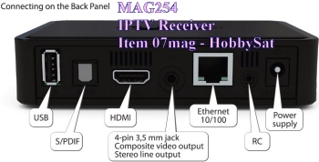 Back of Mag254 IPTV SET TOP BOX receiver